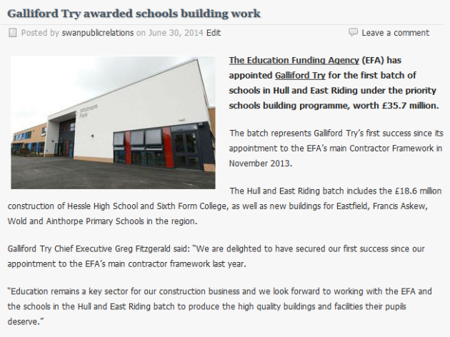Galliford Try awarded schools building work